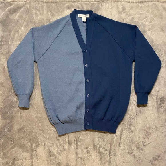 Comme des Garçons Shirt Split Blue Cardigan - Picture 3 of 9